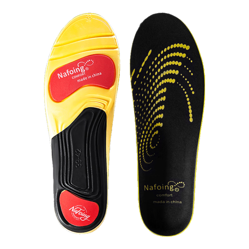 RENBEN Sports Insoles for Men, Soft And Elastic Shock-Absorbing, Long-Standing, Military Training, Running, Basketball 6128, 2 Pairs, Black, Size 45-46