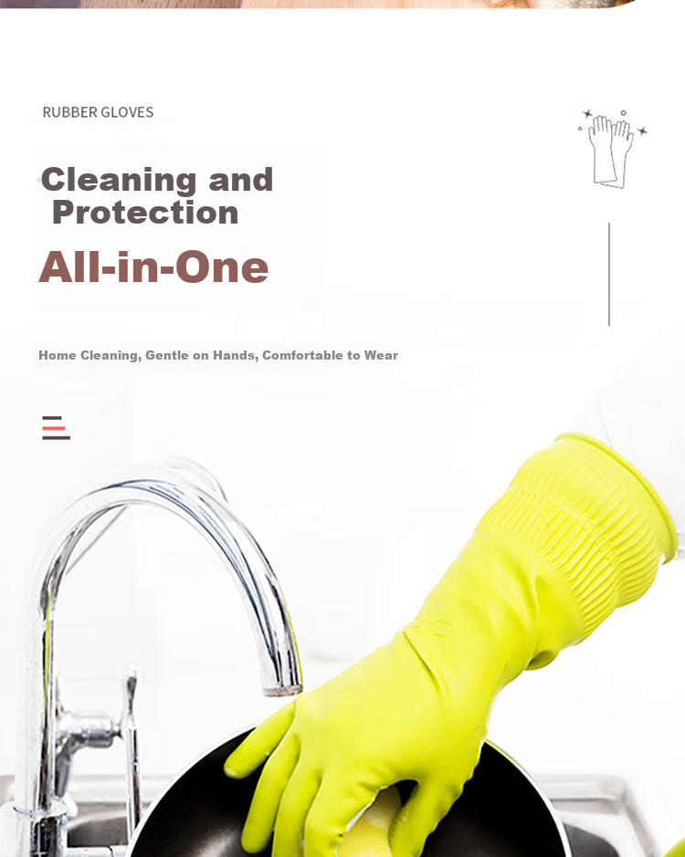 Kelinlai Natural Rubber Gloves, Medium Size M, Green Long Style, Imported from Vietnam, Non-Slip, for Cleaning, Household Chores, Kitchen And Food Use 12