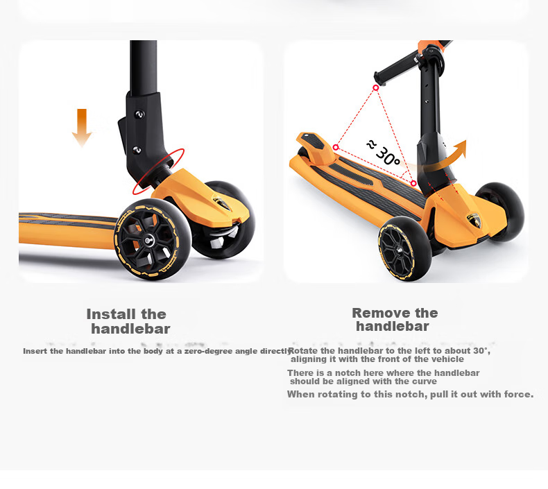 Kick'n'Roll Children's Scooter for Ages 3-12, Holiday Gift, Light-Up Pedals, Flashing Wheels, Lamborghini Scooter, Rose Pink 23