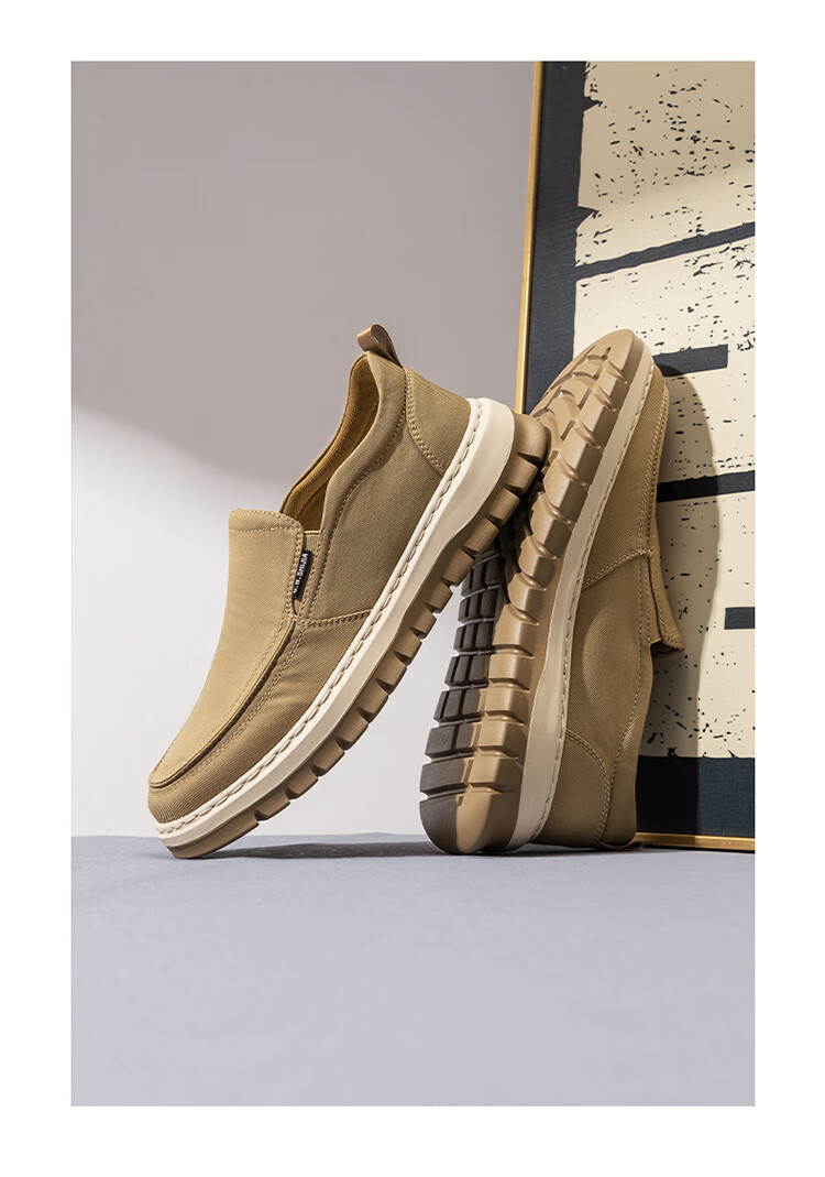 Bull Family Men's Summer Breathable Old Beijing Cloth Shoes Soft Sole Lightweight Slip-On Casual Canvas Loafers Men's Moccasins 1