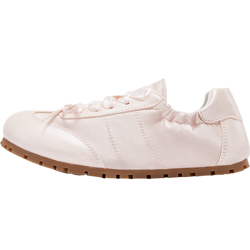 DAPHNE Pink Ballet Flats for Women, Spring 2025 Butterfly Bow Versatile Flat Comfortable Sneakers, Pink, Size 40
