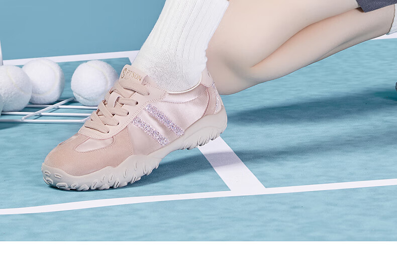 PT'SON Women's Casual Training Shoes, Comfortable Versatile Forrest Gump Style Sneakers with Thick Soles for Height Increase, Fall 2026, Beige, Size 36 19