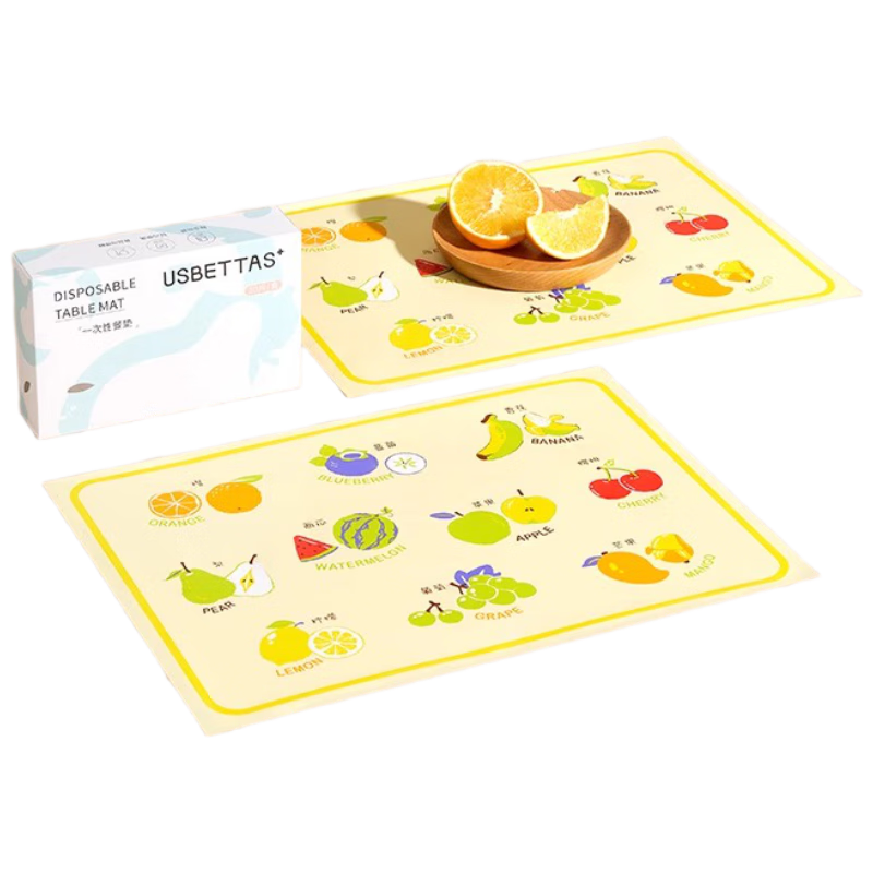 Betis Disposable Baby Placemat Portable Outdoor Table Mat Infant Oil-proof Waterproof Kids Tablecloth Fruit Paradise