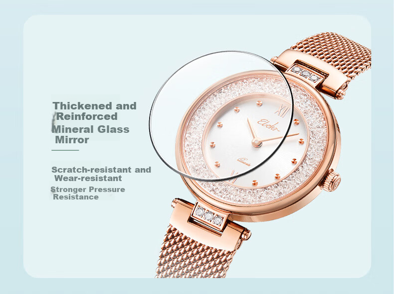 EBOHR Women's Watch, Kana Simple And Fashionable Red Strap Birthday Valentine's Day Gift Qiji Red Quartz Watch 51350147 12