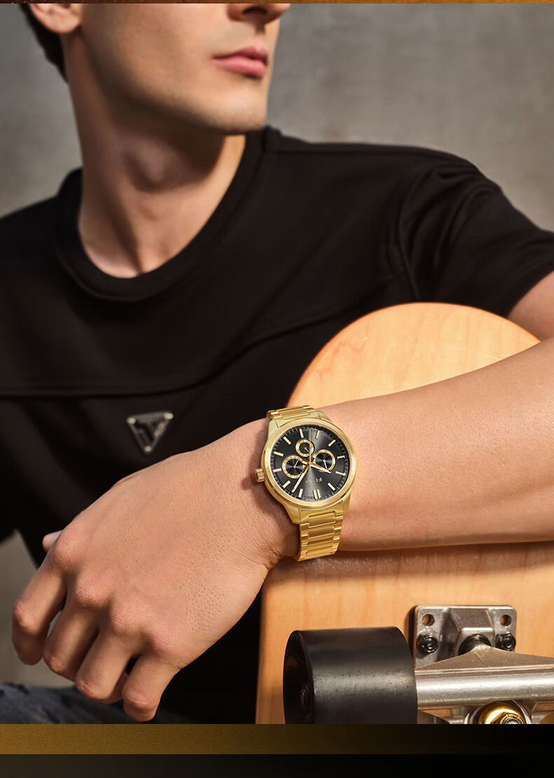 FIYTA Zhuoya Series CITY+ Light Business Multifunctional Men's Watch Black Dial Steel Strap 3
