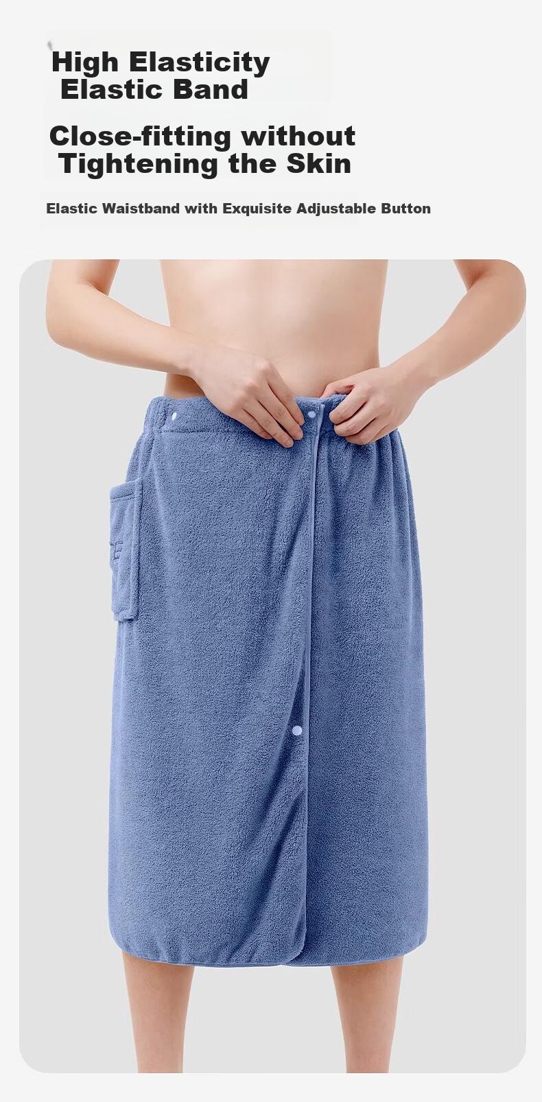Grace Bathrobe for Men, Absorbent And Lint-Free Home Robe, Wearable And Wrapable Bath Towel, Bedroom Sleepwear, Gray 4