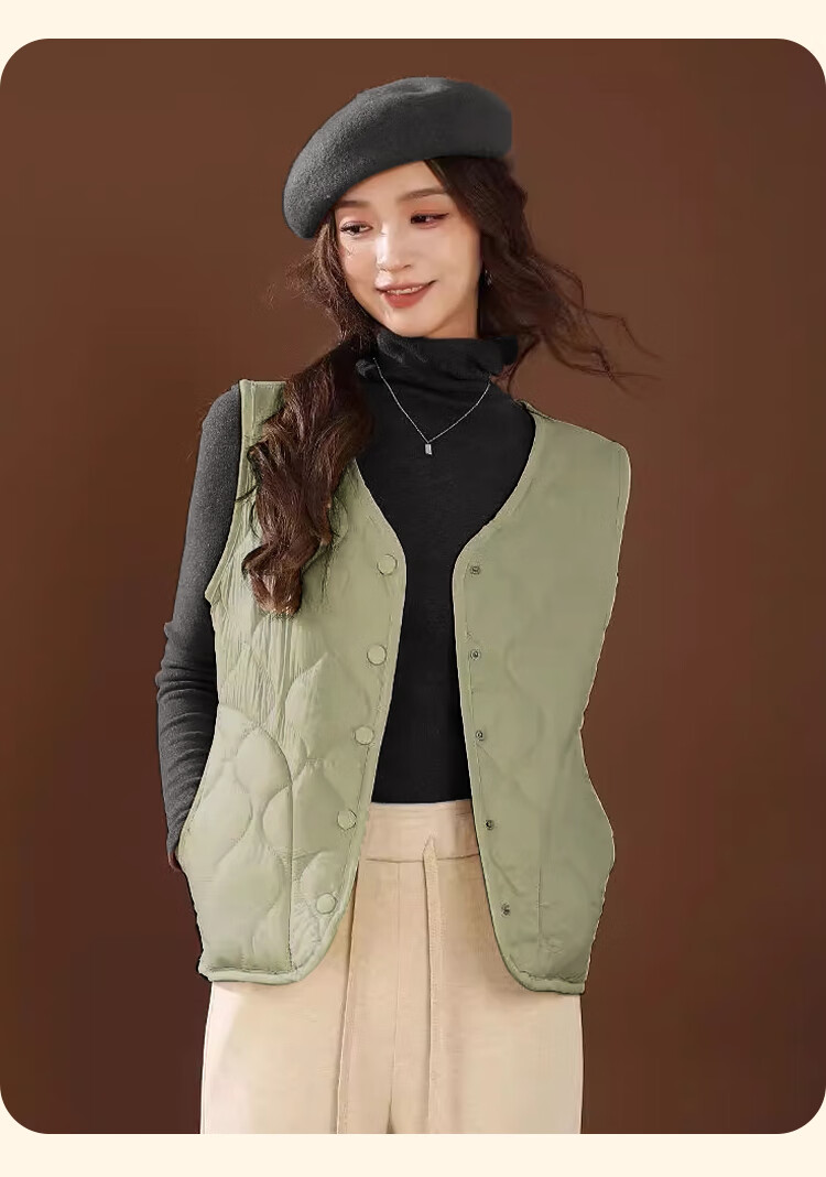 MiiOW Women's Vest 2025 New Autumn Winter Solid Color Versatile V-Neck Thickened Cashmere Warm Inner Vest Coat 16