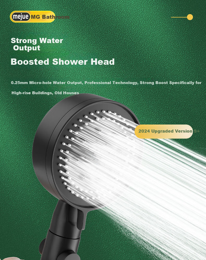 MEJUE Pressurized Shower Head, Single-Head Bathroom Handheld Shower Sprayer, High-Pressure Water Outlet 5332 1