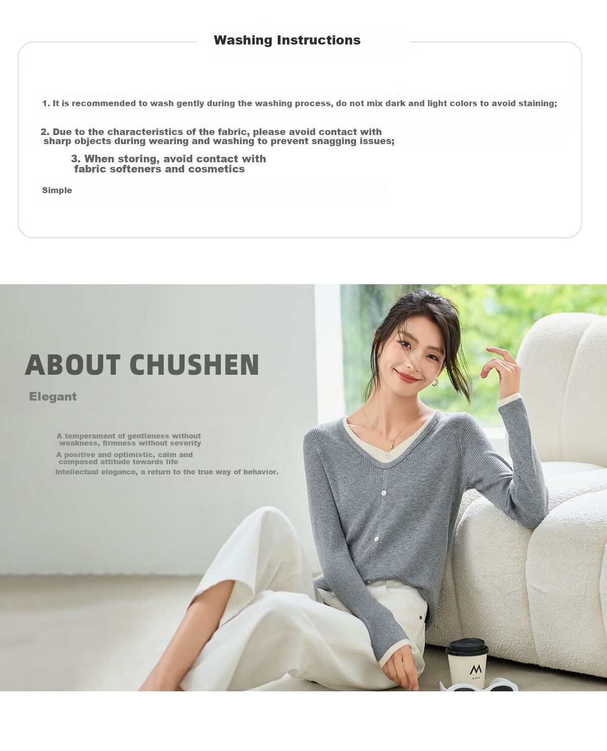 Chushen Spring And Autumn New Chinese-Style Long-Sleeve Shirt for Women, Suitable for New Year's Party Outfit, Oriental Minimalist Luxury Style Blouse Top S143C2003 14