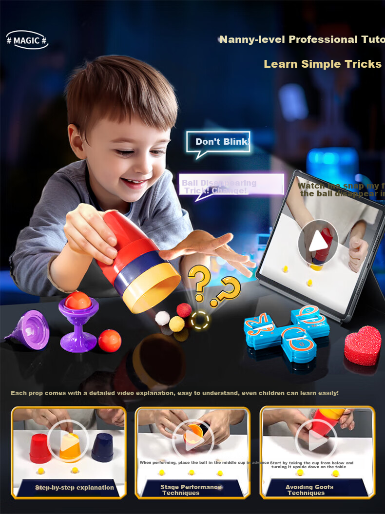 Kakabeier Children's Magic Tricks Toy for Boys And Girls Aged 3-10, Creative Magic Box, Magician Performance, Student Birthday Gift 2