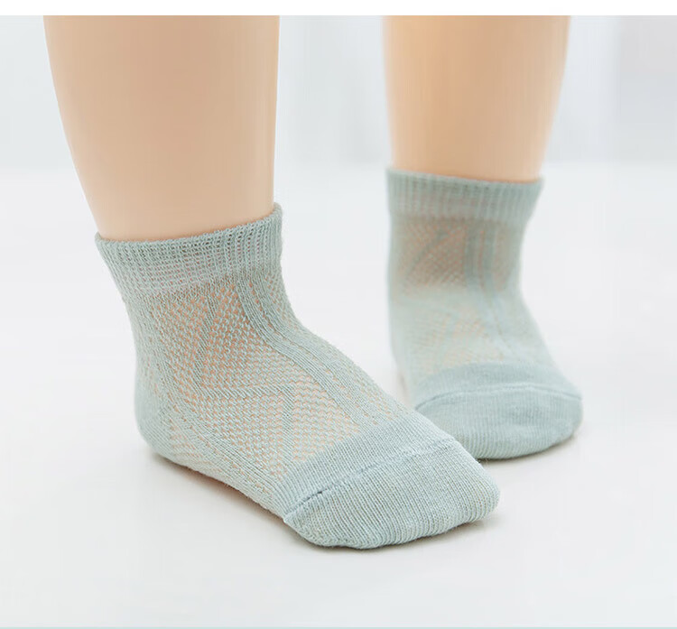 Aibaoshi Baby Socks, Summer Thin Style, Newborn Low-Cut Mesh Cotton Socks, 4 Pairs, M Size (1-3 Years Old), B2099 8