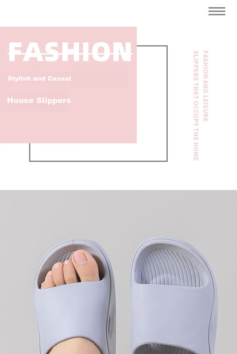 Huameijianbu Solid Color Soft-Soled All-Season Versatile Slippers, Couple's Bath Soft Elastic Sandals HM038 Pink Size 40-41 9