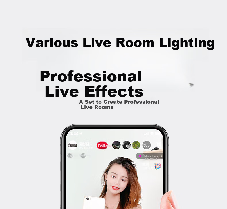 Hakutatz LG-300W Live Streaming Photography Fill Light, 300W Professional Live Streaming Light, Soft Ball COB Studio Equipment Dedicated Live Room Full Set Spherical Lighting Sun Lamp 7