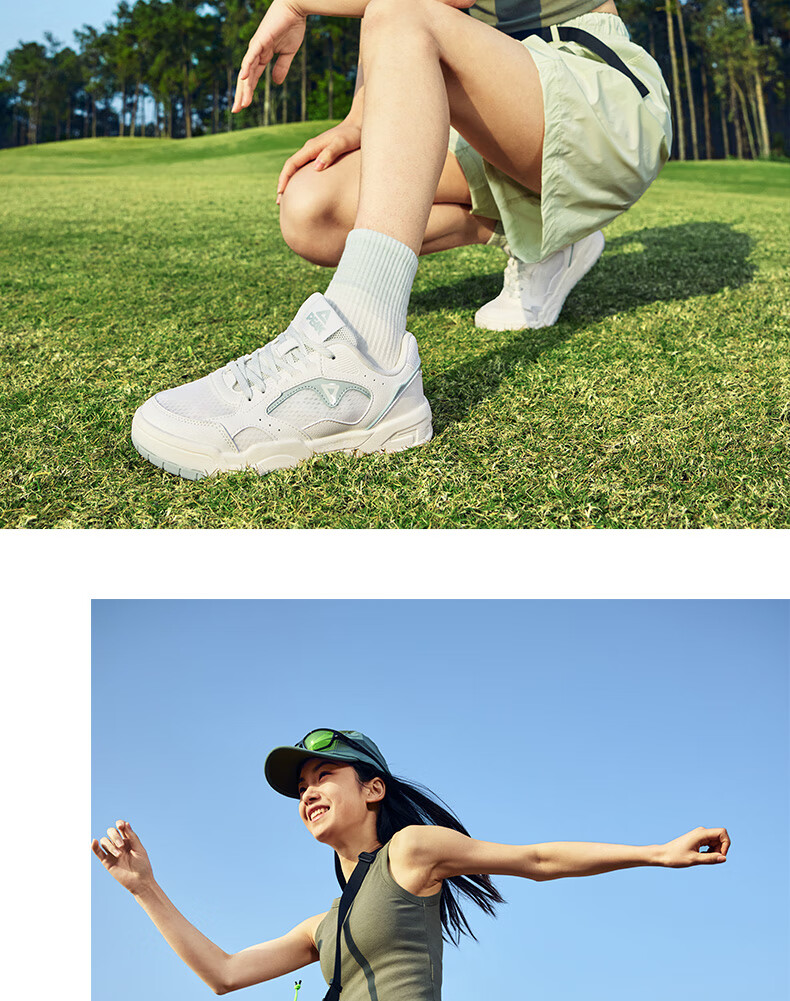 PEAK Taiji White Sneakers for Women, Summer Mesh Breathable Wear-Resistant Versatile Casual Shoes, Thick-Soled Height-Increasing Sports Shoes DB520118 15