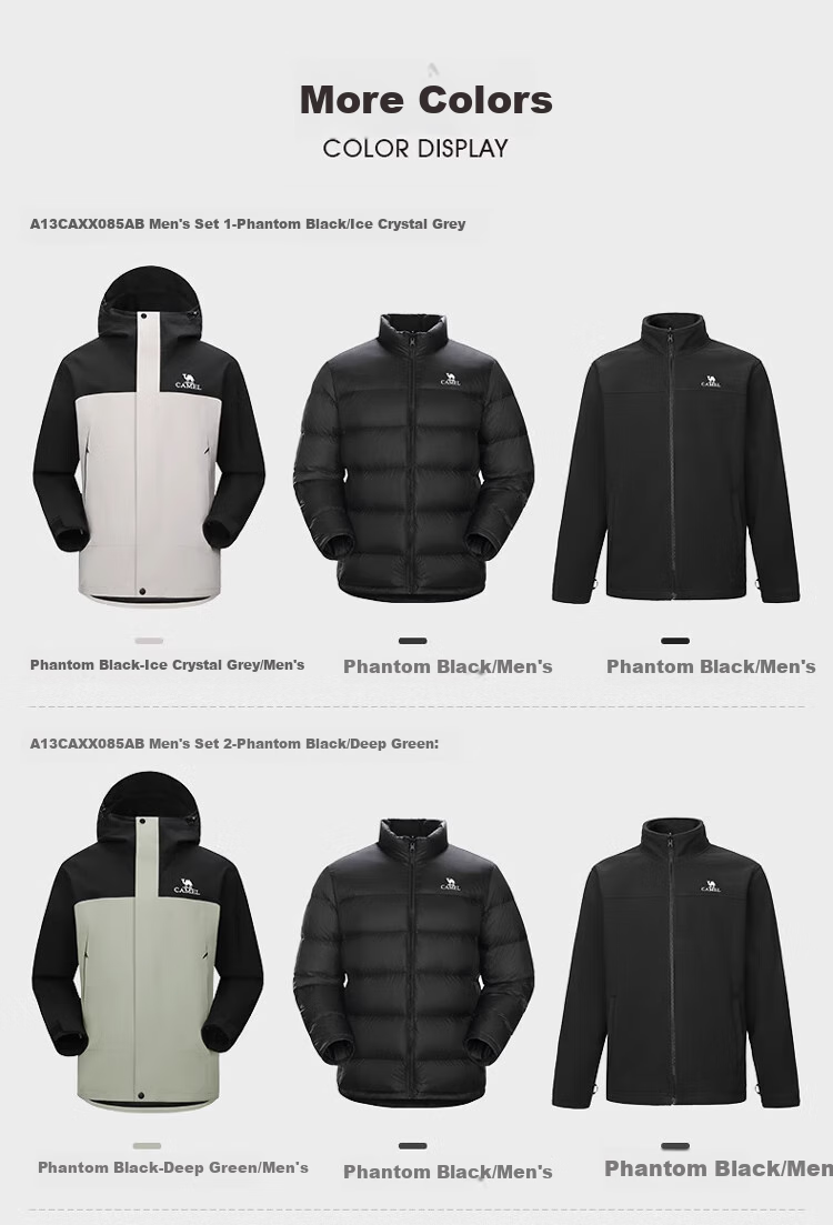 CAMEL North Wind Jacket Three-In Fleece Inner Layer for Men, Windproof And Waterproof Mountaineering Suit A13CAXX085XA XL 21