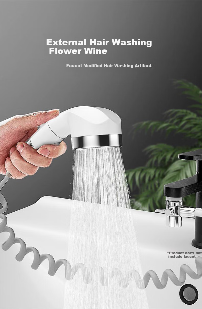 HSPA Shower Head Set, Bathroom Handheld High-Pressure Shower Head, Home Use Bathing Handheld Sprayer with Five Adjustable Settings, Model 5049 2