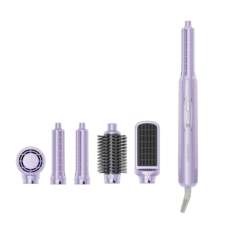 CONFU High-Speed Hair Dryer, Multi-Functional Automatic Curling Iron, Negative Ion Hair Protection Straightener, Egg Roll Lazy Tool, Birthday Gift for Girlfriend, F6 Roland Purple