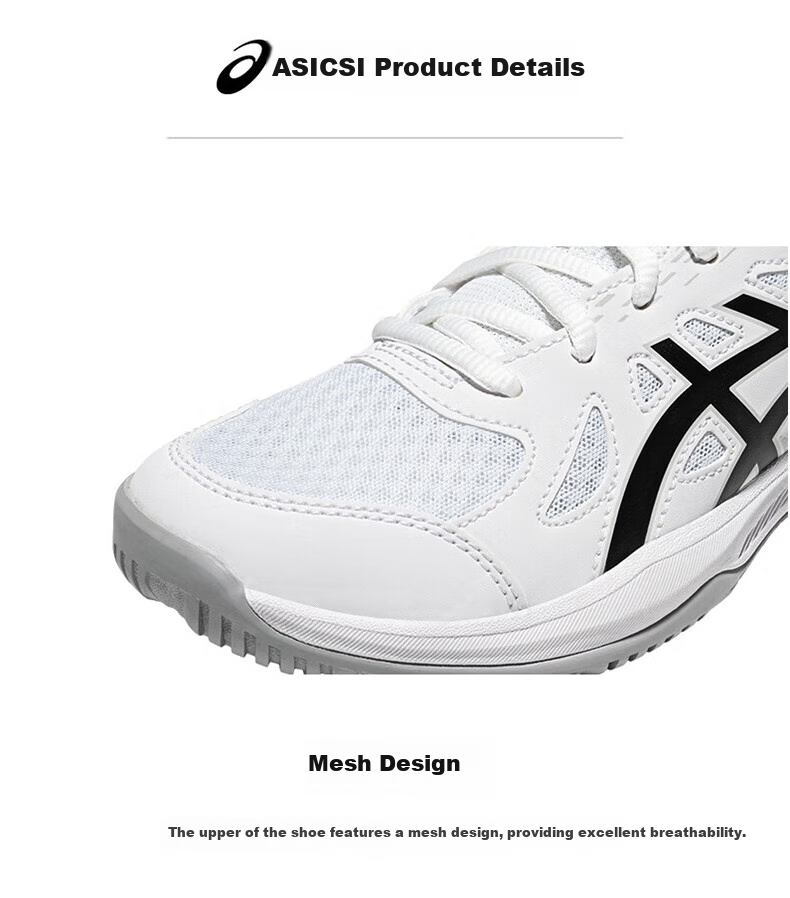 Asics Comfortable Breathable Children's Badminton Shoes Indoor Sports Shoes 1074A045-101 35.5 4