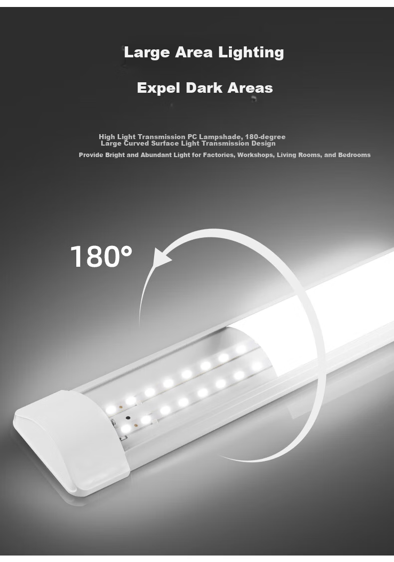 Desheng Waterproof, Dustproof, And Shockproof LED Tube Light Integrated Strip Light Display Cabinet Daylight Lamp Engineering Ultra-Bright Energy-Saving Park Lighting Light Arc-Shaped Model - 0.9 Meter - White Light 4
