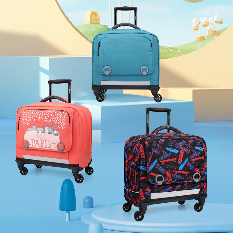 DELSEY Large Capacity Backpack for Men And Women, Ergonomic Spine Protection, Suitable for Grades 1-3 Elementary School Students And Children, with Trolley Handle