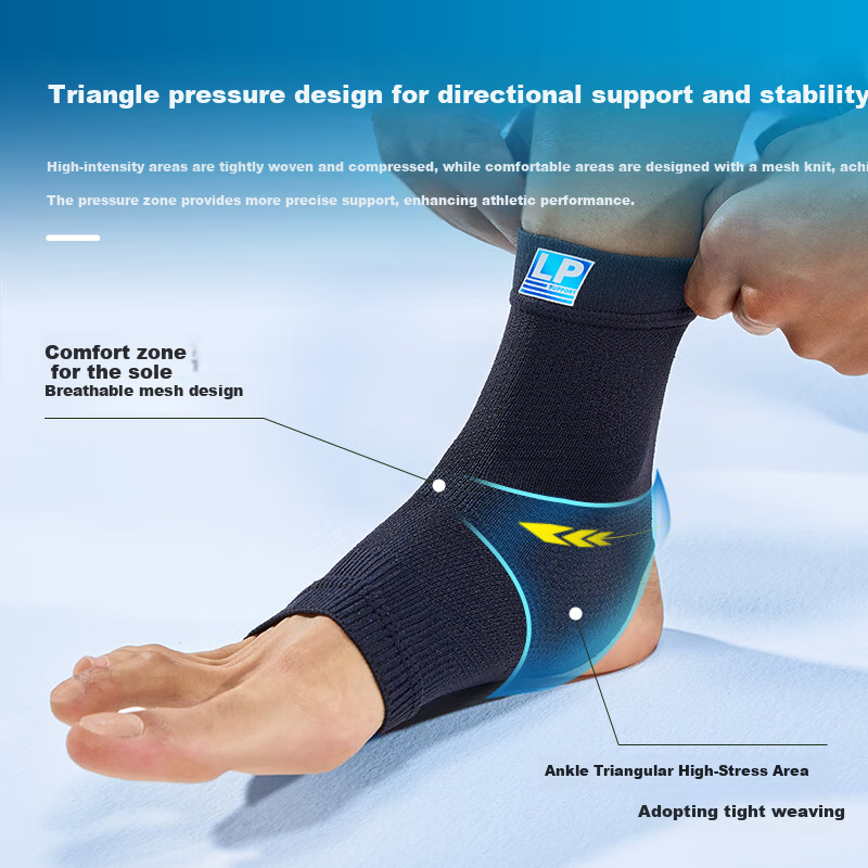 LP 1308CK Lightweight Sports Ankle Brace, Warm And Breathable, Joint Compression Protection Sleeve, White, Two-Pack, Size L