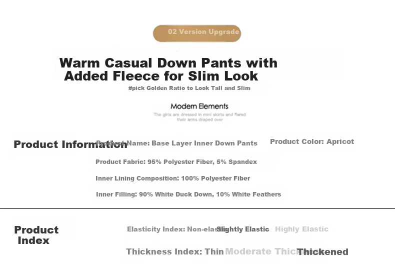 LangSha Women's Inner Down Pants 25 Autumn Winter New Thickened Fleece Lined White Duck Down Warm Cotton Pants Northeast School Uniform Essential 8