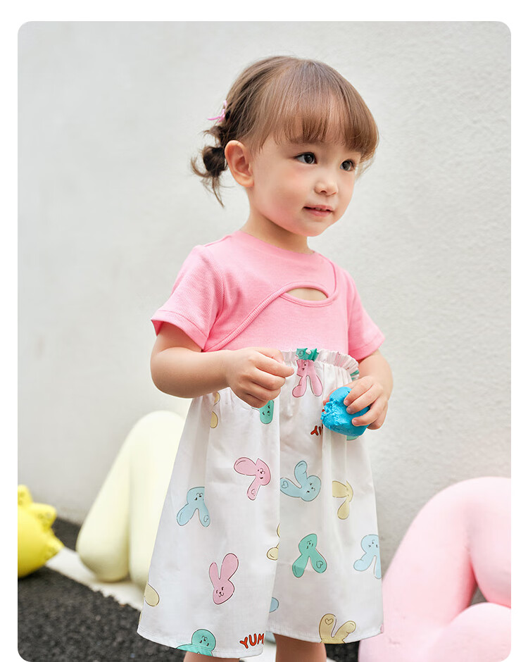 BALABALA Girls' Dress, Baby Girl Skirt, Infant Princess Dress, Summer Outfit, Patchwork, Fashionable And Stylish 14