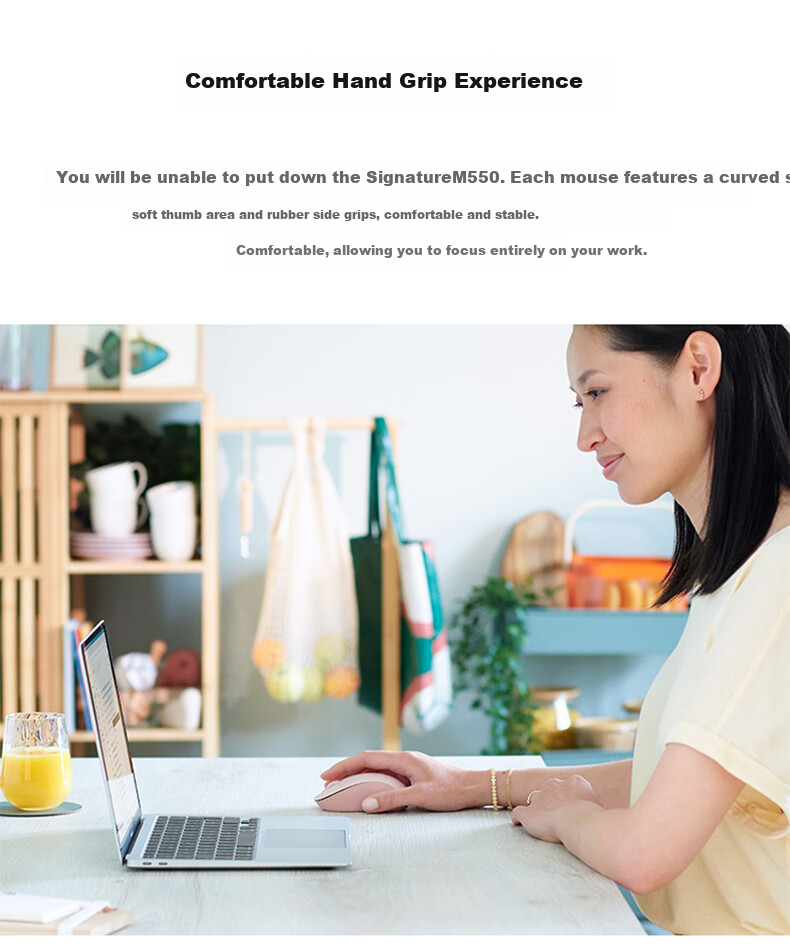 Logitech Premium Series M550 (Same Design As M650) Wireless Bluetooth Mouse for Business And Home Office Quiet Operation Portable Laptop Desktop Computer Mouse White 3