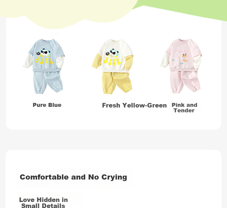 BALABALA Children's Clothing, Baby Long-Sleeve Set, Infant Clothes, Boys And Girls Two-Piece Suit, Spring Outfit, New Style Cute 6