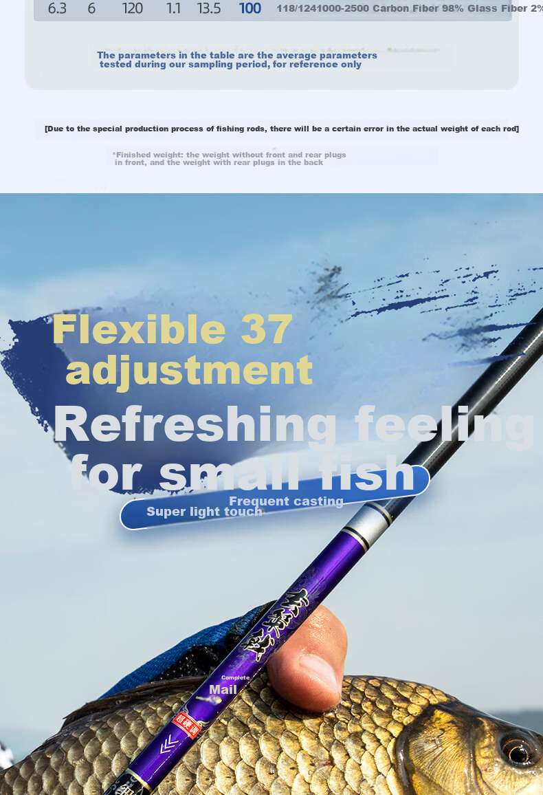 GW Fishing Rod, Xuance Jiji Carp Rod, 4.8 Meters Hand Rod, Ultra-Light And Ultra-Thin Carbon Fiber Handle, Fishing Pole, Fishing Tackle 12