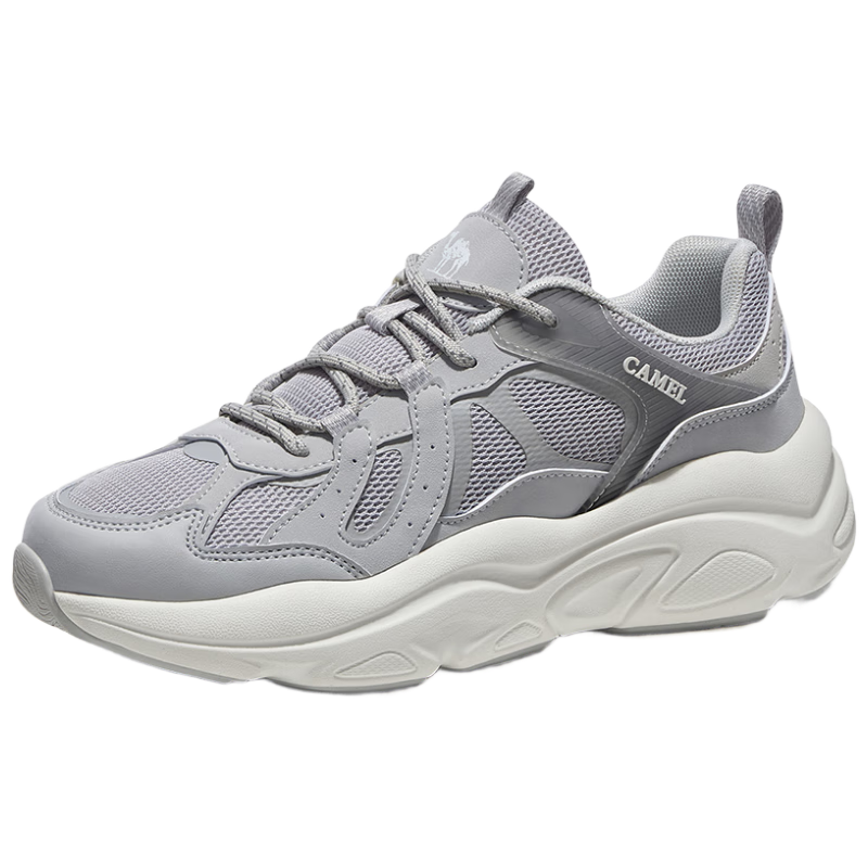 CAMEL Outdoor Casual Shoes Spring Women's Retro Dad Shoes Breathable Comfortable Thick-soled Sports Shoes Men 3032 Light Gray 37