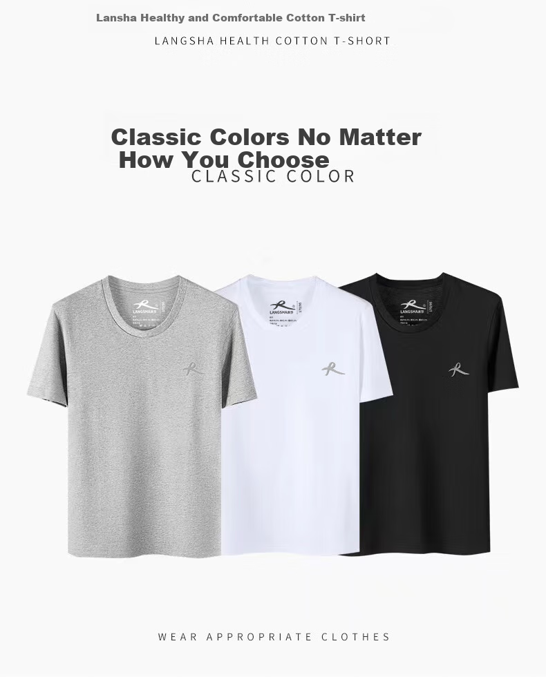 LangSha Short-Sleeve Vest for Men, Round Neck, Simple Design, Lightweight, Sweat-Absorbing, Breathable, Men's Sports Casual Wear 6