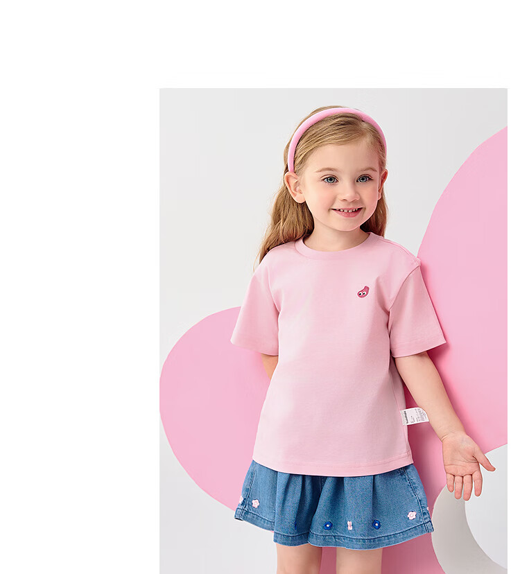 BALABALA Children's Clothing, Kids' T-Shirt Short Sleeve, 2025 Boys And Girls Summer Wear, Moisture-Wicking Quick-Dry Parent-Child Top, 208225117224 12
