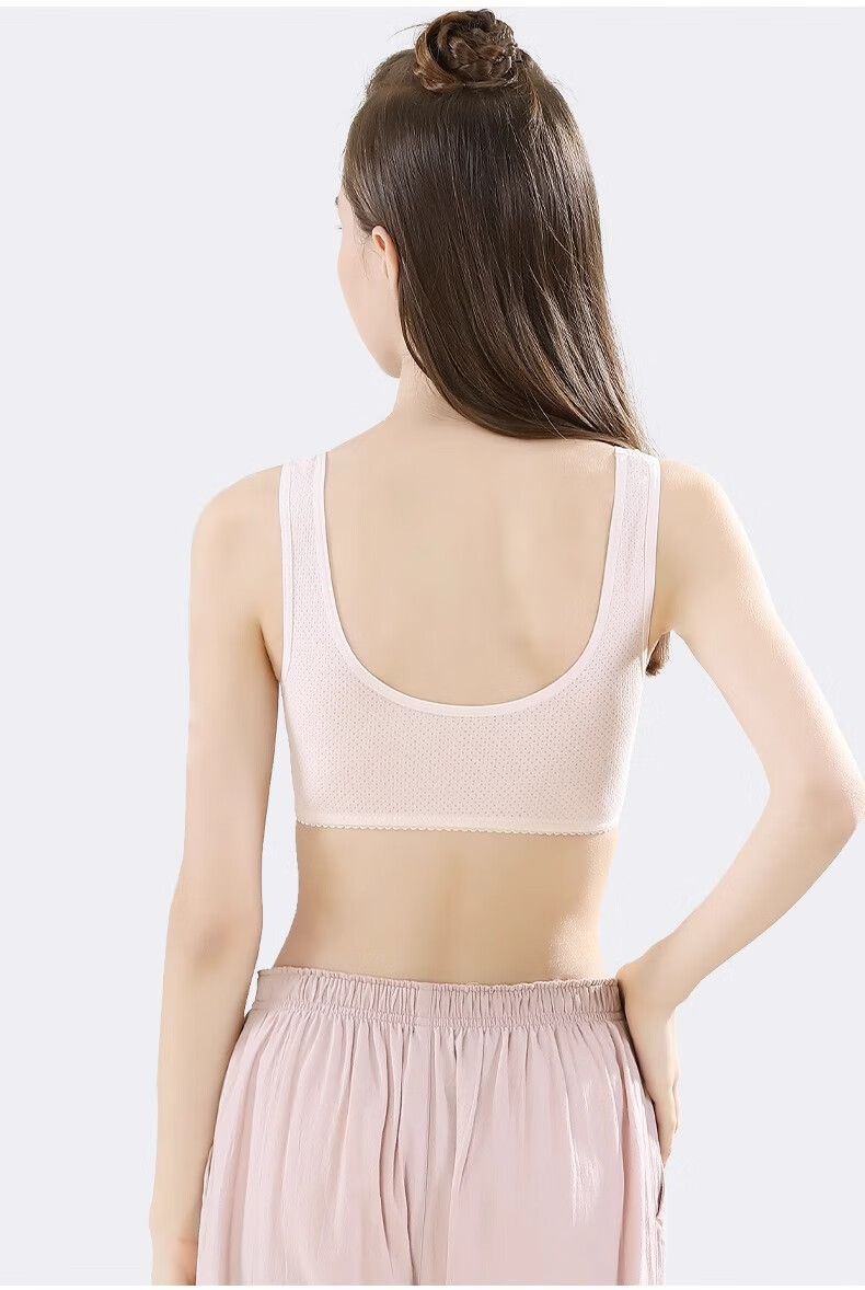 Energetic Girls' Cotton Underwear Vest for Middle and High School Students, Developmental Period Children's Tank Top, Youth Anti-Exposure Bra 15