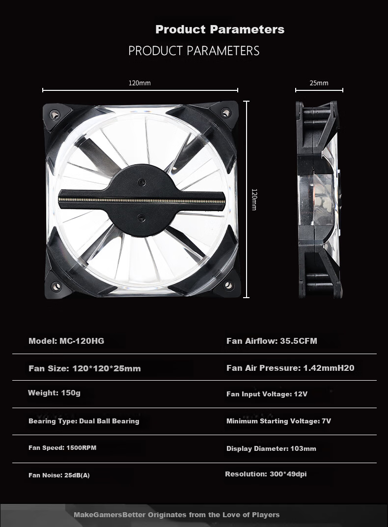 Apexgaming Magic Cool MC-120HG 3D Holographic Projection Fan / Customizable 3D Dynamic Image 8