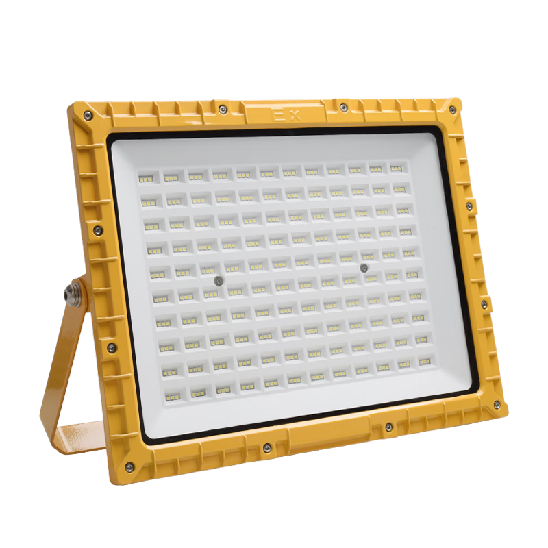 MAYDENG LED Explosion-Proof Light for Gas Stations, Chemical Workshops, Warehouses, Factory Buildings, EX Certified Industrial Lighting Floodlight, Yellow Housing, 220V White Light 200W Square MD-GY/F