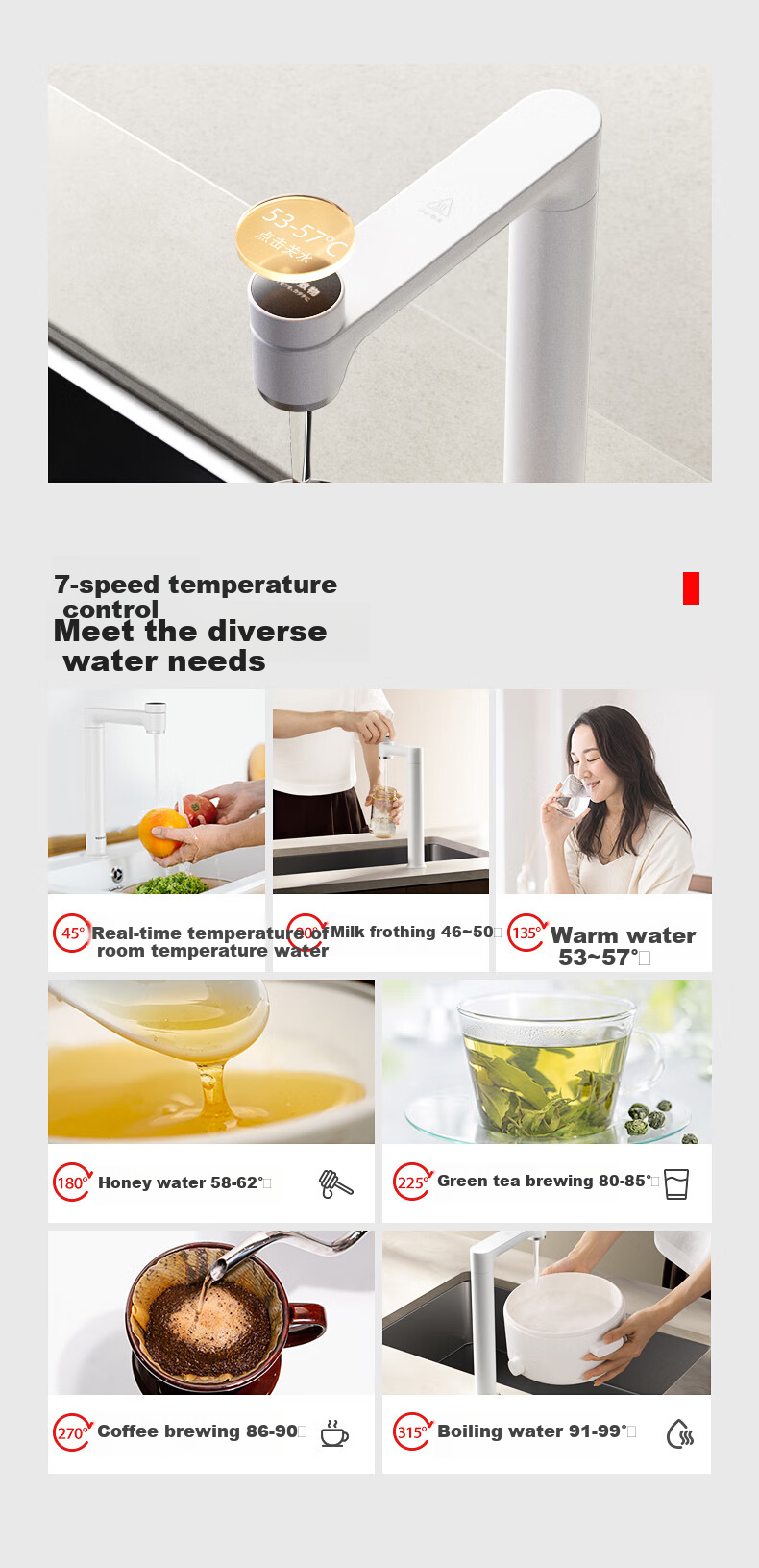 TOSHIBA [Da Bai Li 1000G Integrated Hot Water Purifier], Household Kitchen Under-Sink Water Purifier with Heating Function, All-In Machine, Thick Film Rapid Heating, UV Sterilization Certified for Mothers And Babies, No Scale Inhibitor 7