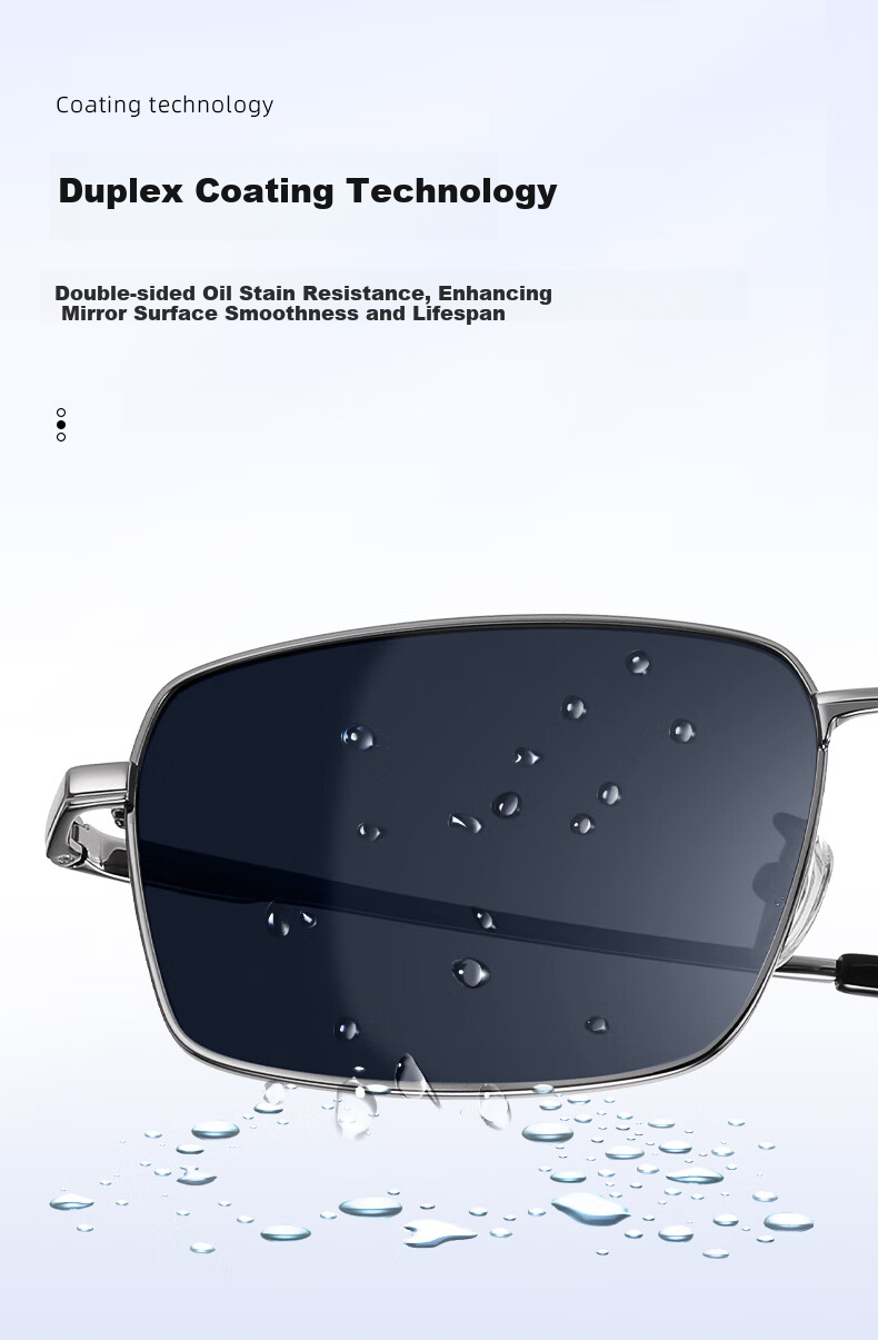 HLA Polarized Sunglasses, Stylish Men's Driving Safety Glasses, Square Frame Eyeglasses for Men, Gift 8