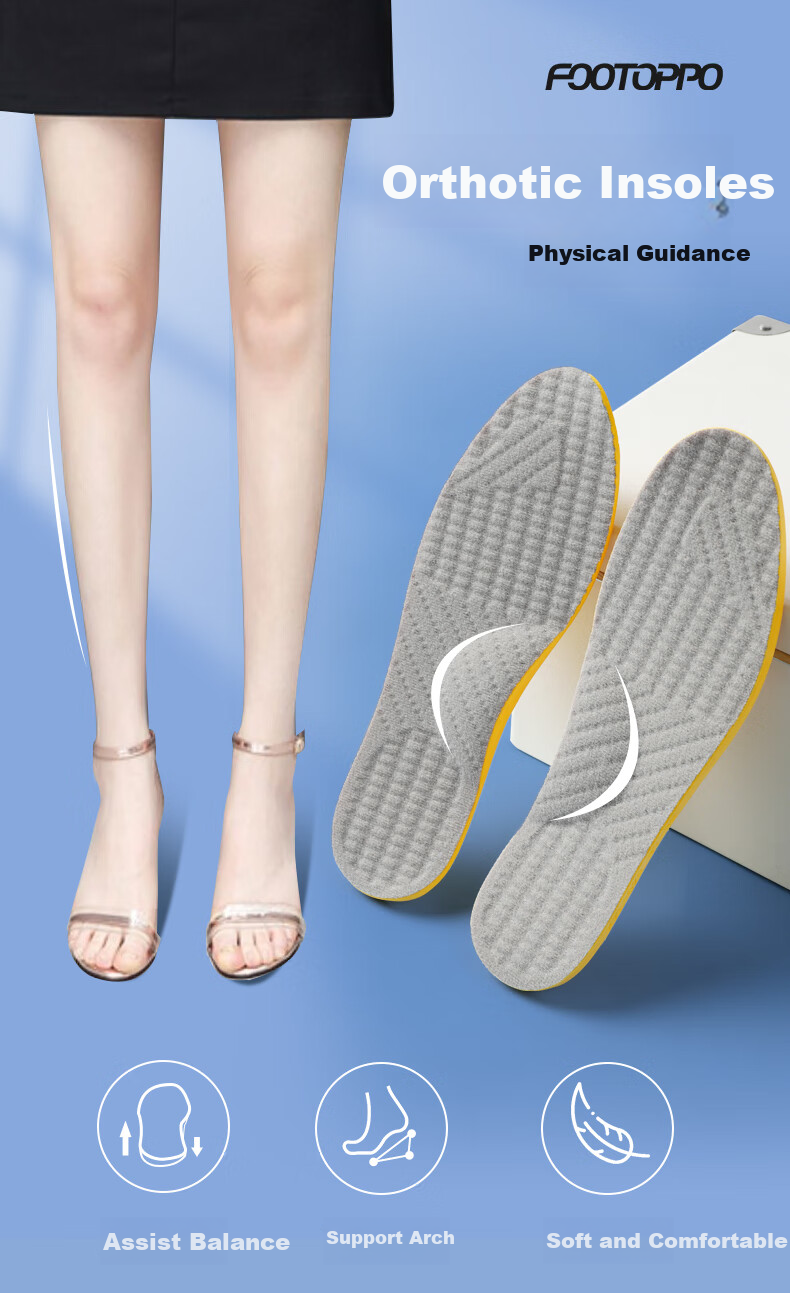 FOOTOPPO O-Shaped Leg Insoles for Overpronation, Flat Feet, And Varus Legs with Arch Support for Adults 1