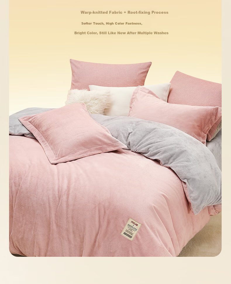 LOVO Luolai Flannel Three-Piece Set, Student Dormitory Anti-Static Winter Thickened Double-Sided Duvet Cover, 150*215cm 8