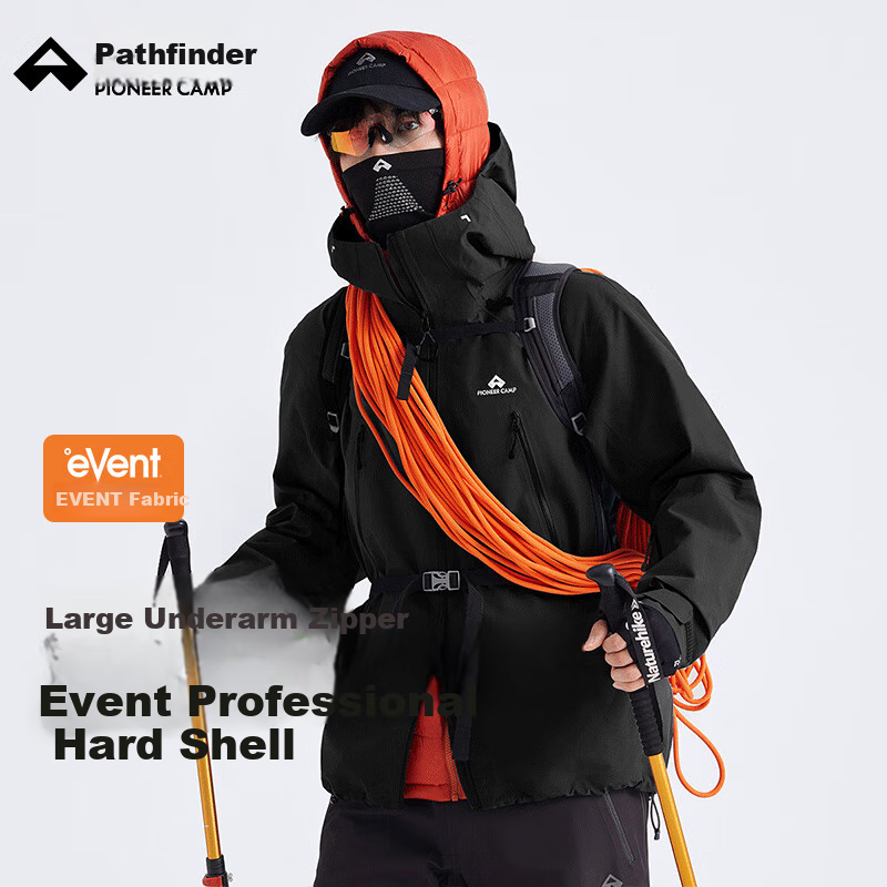 Pioneer Camp Endorsed by Lu Han, Same As Snow Eagle 2.0 Hardshell Jacket for Men, Windproof, Waterproof, Breathable Hiking And Mountaineering Clothing