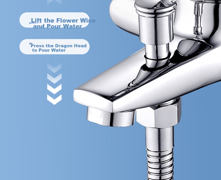 MEJUE Brass Bathroom Faucet Shower Head Set, High-Pressure Shower Head Bathtub Shower Set Z-1497 8