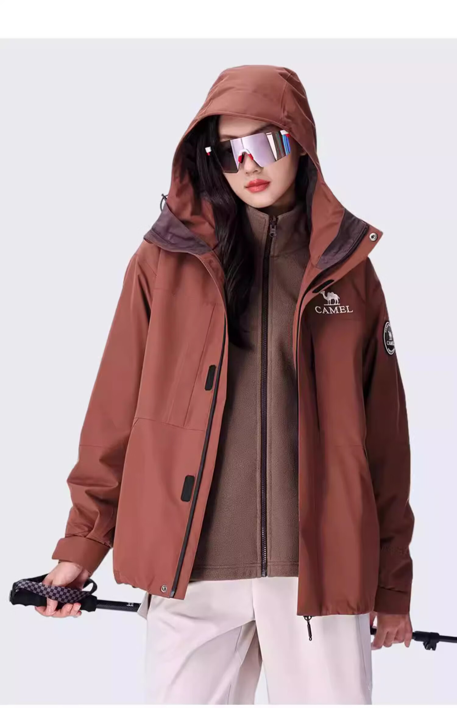 CAMEL [Yudawzhe] Outdoor Three-In Jacket, Unisex Style, Windproof And Waterproof Mountaineering Coat 16