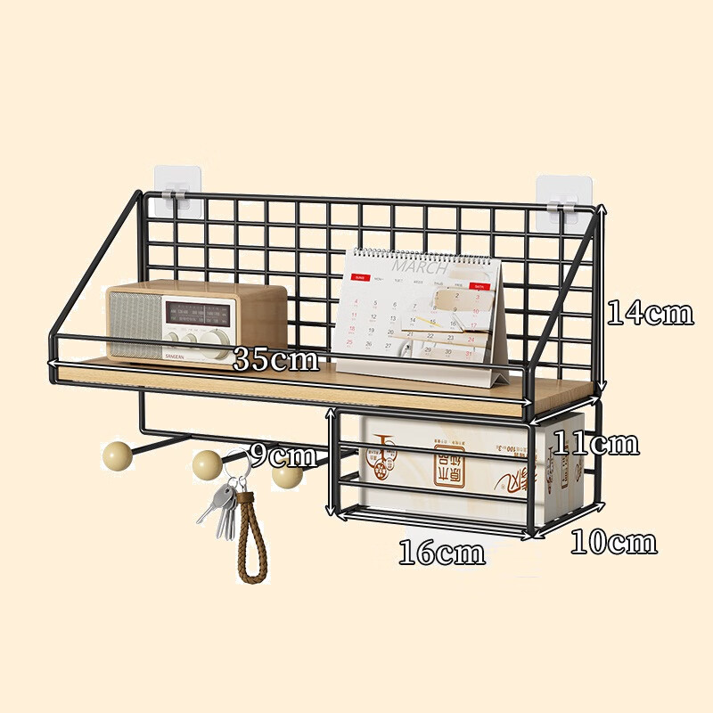 Anerya Wall-Mounted Storage Rack, No Drilling Required, for Living Room Walls And Bedroom Bedside Organization, Wall-Hanging Partition Shelf for Router 12
