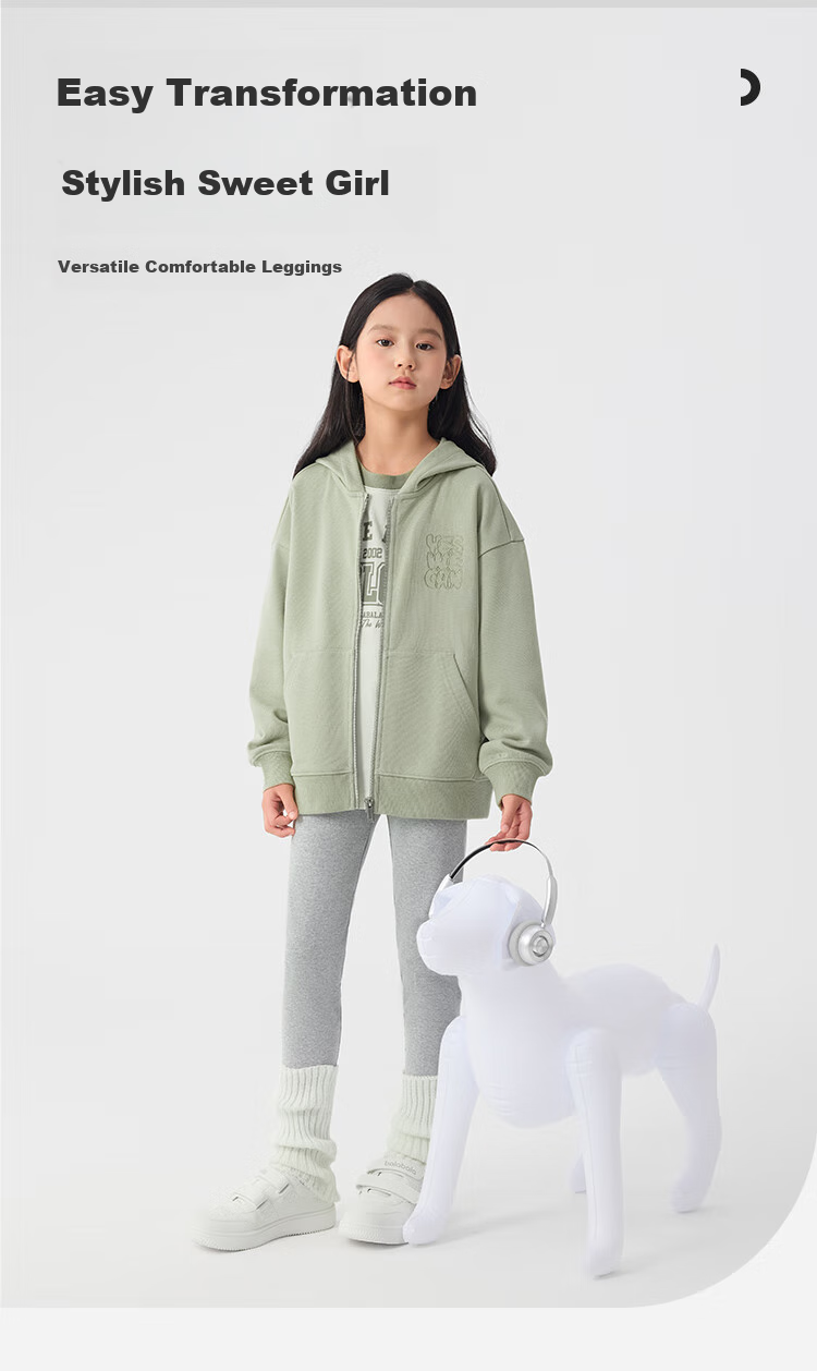 BALABALA Girls' Long Pants, Spring Children's Leggings, Versatile Printed Trousers, Thin Style, Trendy, 209125123003 1