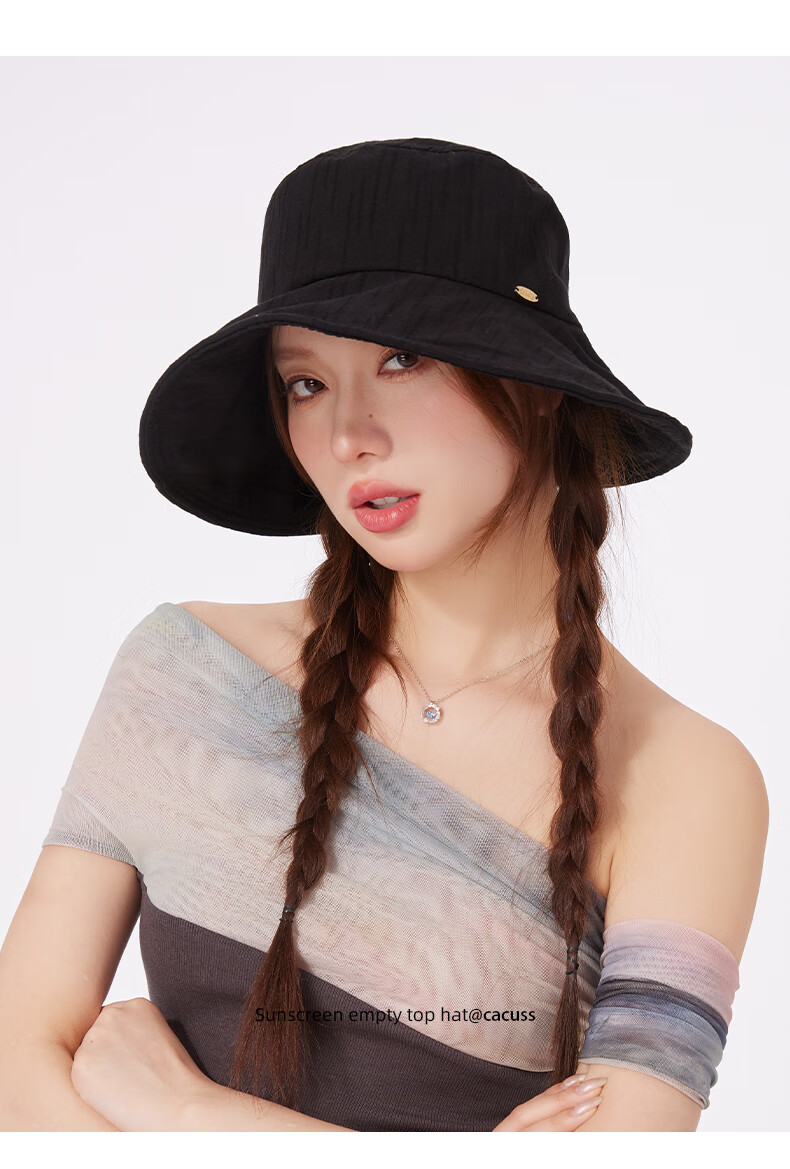 CACUSS Large Brim Sun Hat for Women Summer Lightweight Outdoor Sun Protection Foldable Pure Cotton Beach Hat Pink 11