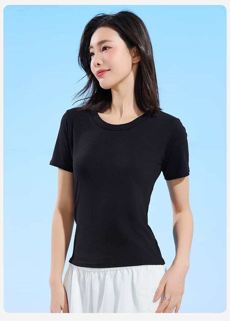 Urban Beauty Women's Seamless Ice Silk Short Sleeve Round Neck T-Shirt Spring Summer Loose Fit XL 11
