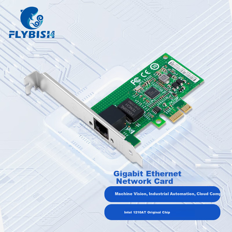 FLYBISH NA210-T1 Gigabit Ethernet Card Intel I210AT Chip PCI-E X1 Single Port Ethernet Card for Desktop PC Wired PCIe Network Card Server Supports Linux