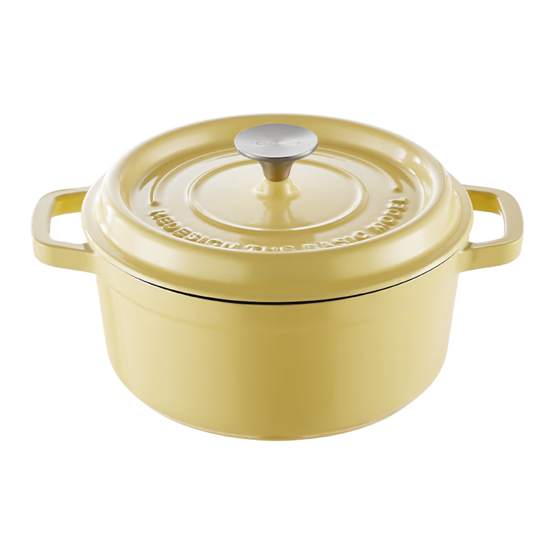 COOKER KING Enamel Cast Iron Pot, Home Stew Pot, Casserole, Soup Pot, Braising Pot, Suitable for Induction And Gas Stoves, 24cm