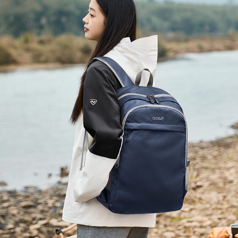 GOLF Foldable Backpack for Men And Women, Water-Resistant Outdoor Travel Sports Bag, Lightweight Student Schoolbag